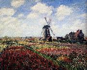 Tulip Fields With The Rijnsburg Windmill Claude Monet